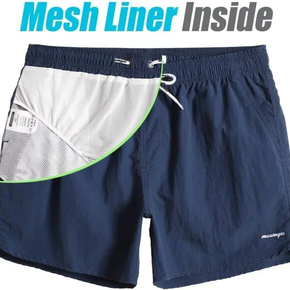 Mens Swim Trunks 5 with Mesh Lining Quick Dry Bathing Suits for Men Swim Shorts